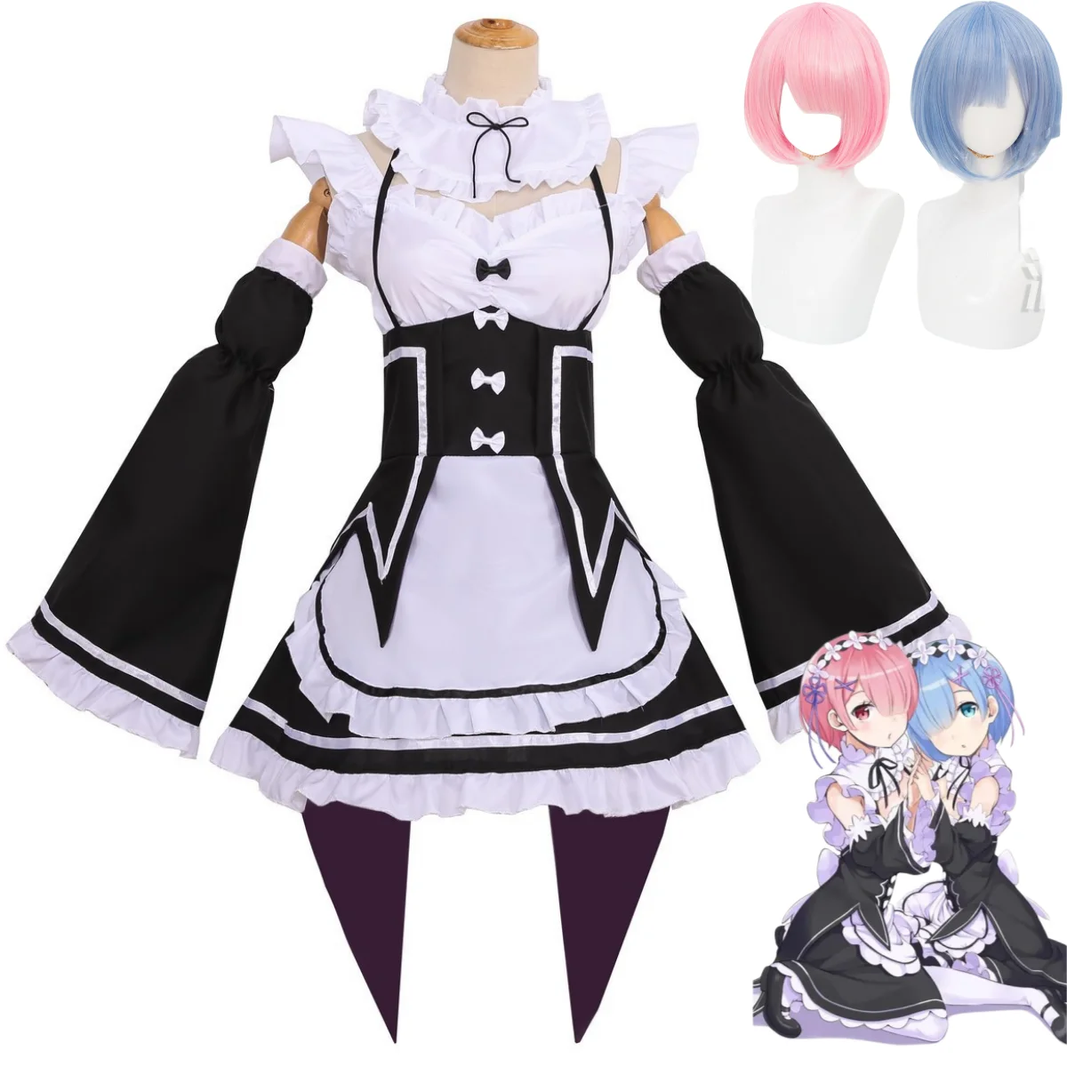 Anime Re:Life in A Different World From Zero Ram Rem Cosplay Costume Wig Maid Attire Dress Woman Sexy Kawaii Christmas Suit
Anime Re:Life in A Different World From Zero Ram Rem Cosplay Costume Wig Maid Attire Dress Woman Sexy Kawaii Christmas Suit