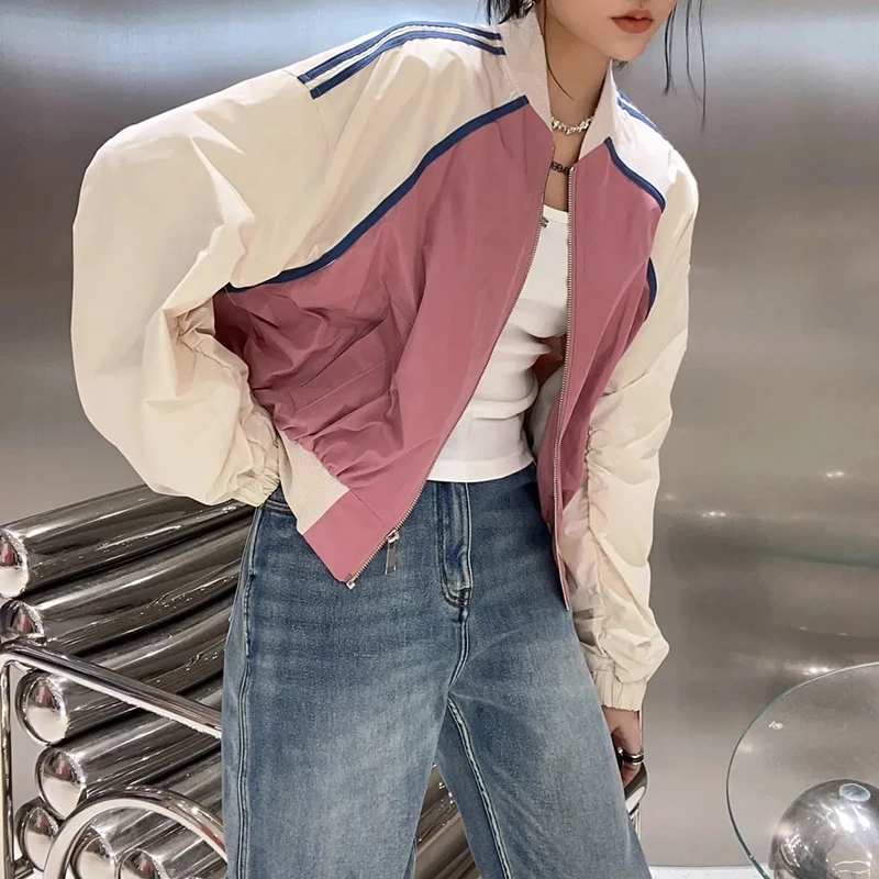 2023 New Fashion Patchwork Bomber Jacket Women Zip Up Loose Cropped Jackets Woman Round Neck Long Sleeve Streetwear Coat Female
2023 New Fashion Patchwork Bomber Jacket Women Zip Up Loose Cropped Jackets Woman Round Neck Long Sleeve Streetwear Coat Female