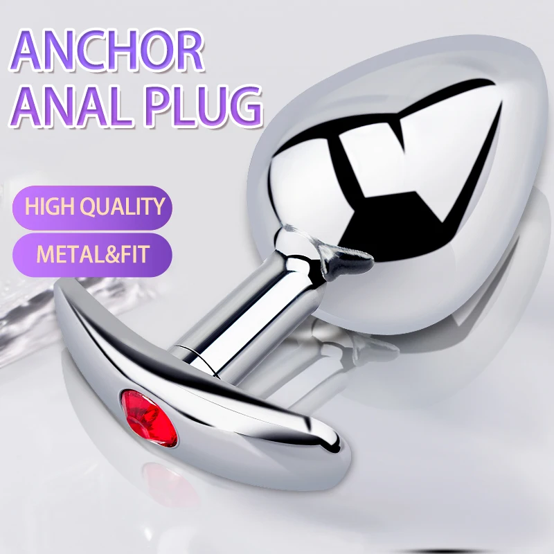 3 Tamanho Coração Aço Inoxidável Cristal Anal Plug Removível Butt Plug