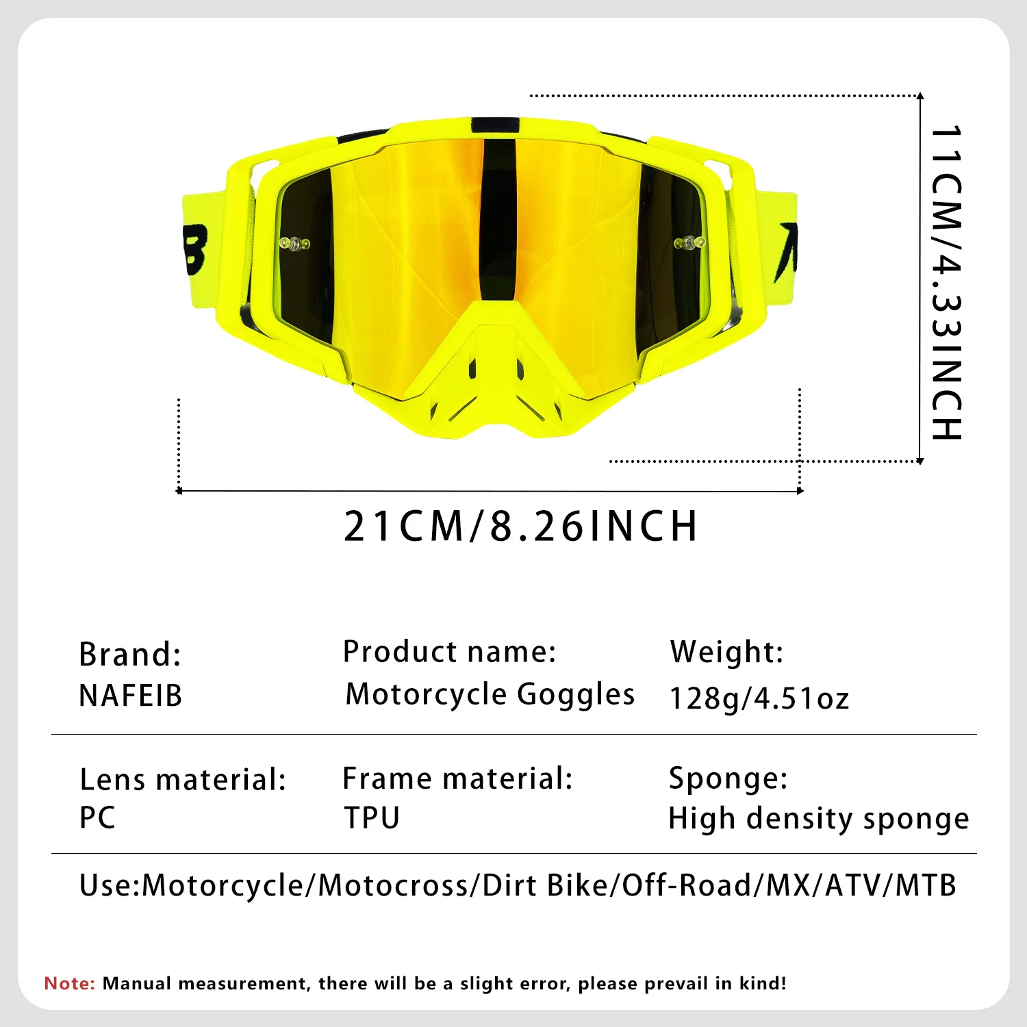 NAFEIB ATV Dirt Bike Goggles Motorcycle Glasses Off-Road MX Anti-UV Windproof Eyewear Helmet Mask Gafas for Motocross Racing NAFEIB ATV Dirt Bike Goggles Motorcycle Glasses Off-Road MX Anti-UV Windproof Eyewear Helmet Mask Gafas for Motocross Racing