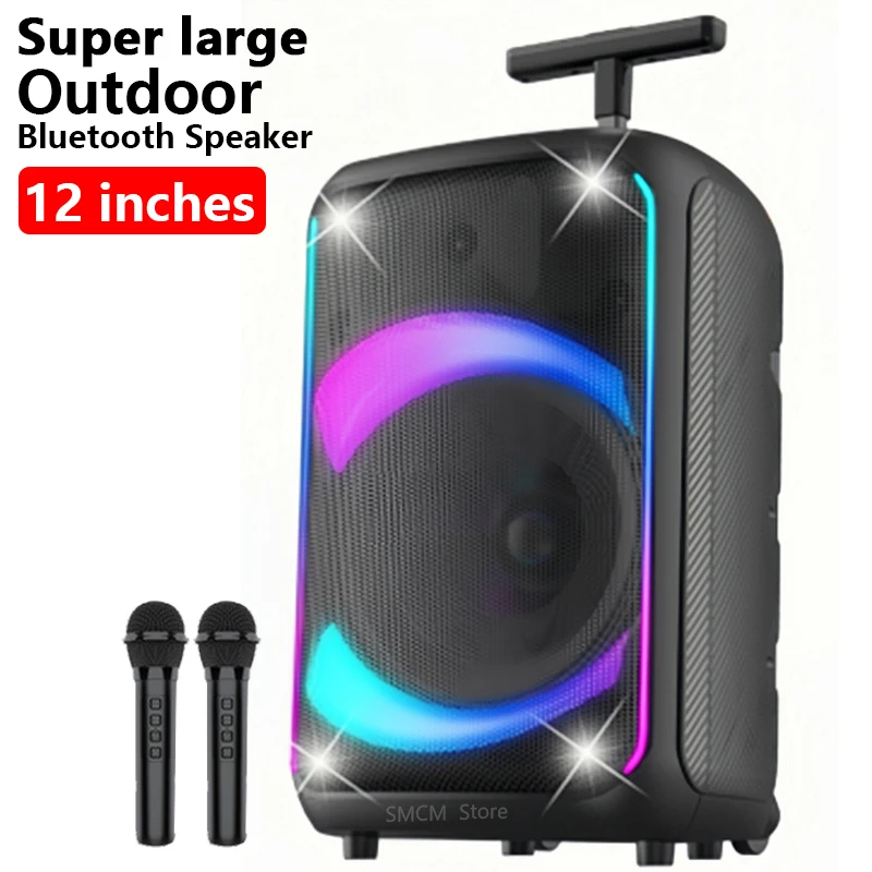 Super Large Outdoor Bluetooth Speaker 12 inches Horn Subwoofer Portable Wireless Column colorful rhythm Bass SoundBox with Mic
Super Large Outdoor Bluetooth Speaker 12 inches Horn Subwoofer Portable Wireless Column colorful rhythm Bass SoundBox with Mic