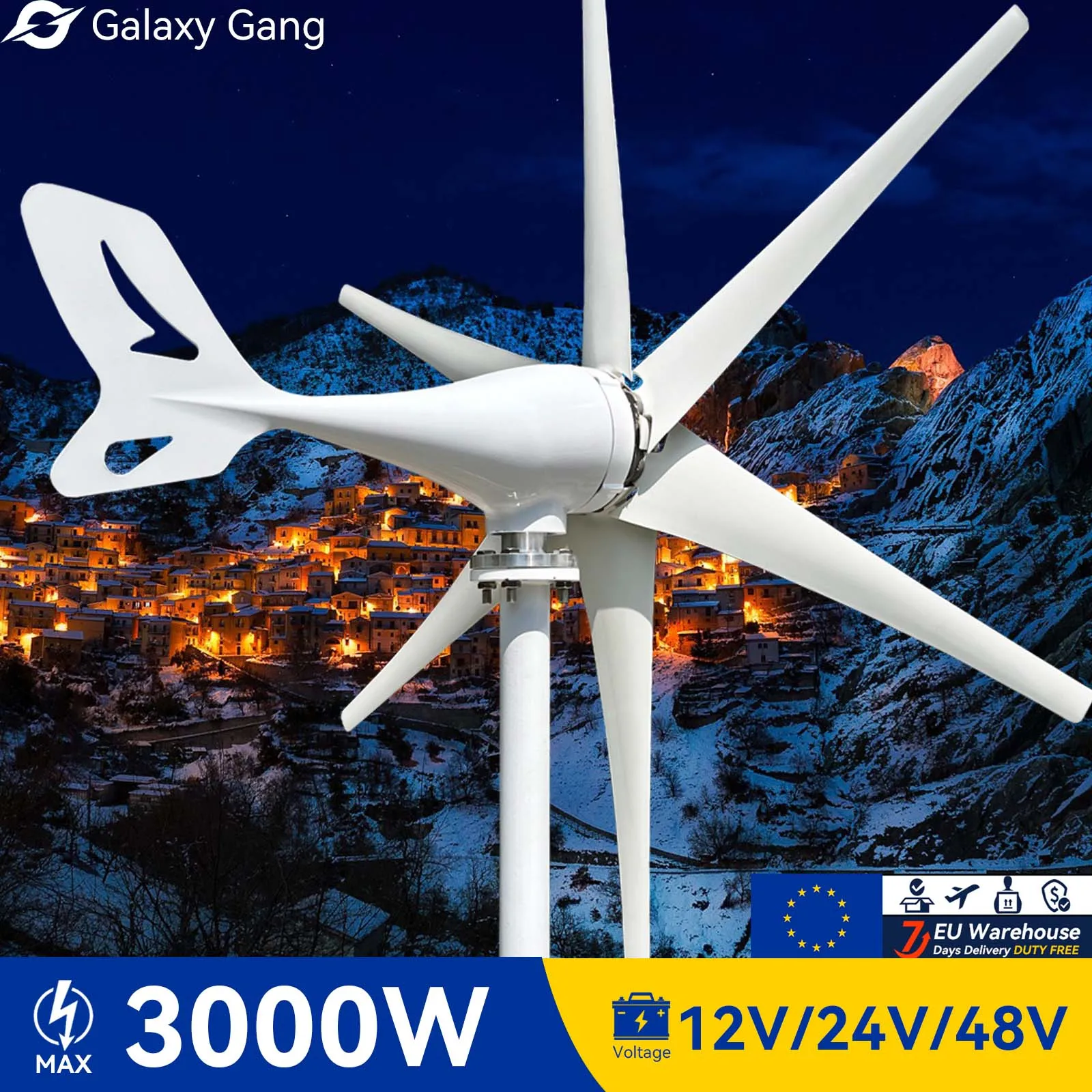 Ветряные мельницы Galaxy Gang 6 BladesWind, генератор из китайской фабрики, 2000 Вт, 12 В, 24 В, 48 В с контроллером заряда Mppt
Ветряные мельницы Galaxy Gang 6 BladesWind, генератор из китайской фабрики, 2000 Вт, 12 В, 24 В, 48 В с контроллером заряда Mppt