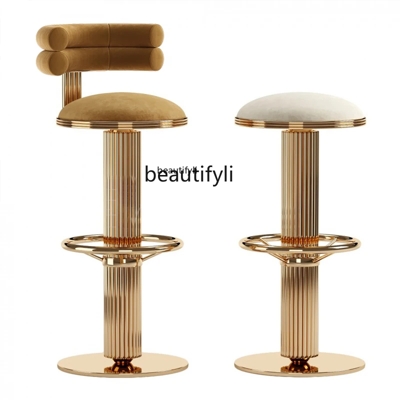 Italian Light Luxury Bar Chair Bar Designer Bar-Stool Stainless Steel Island Stool
Italian Light Luxury Bar Chair Bar Designer Bar-Stool Stainless Steel Island Stool
