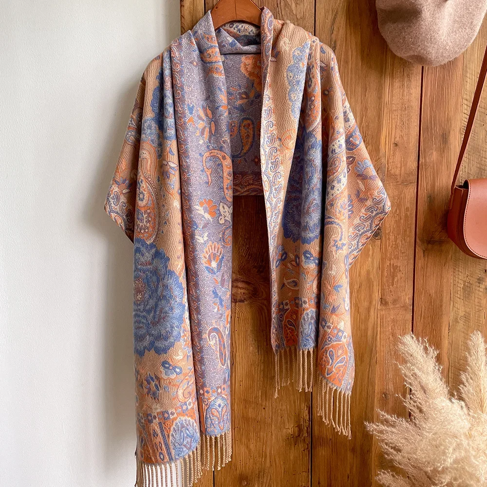 Bohe Style Paisley Scarf Women Winter Imitation cashmere Warm Pashmina Blanket Scarves Ethnic Lady Handkerchief Fringed Shawl
Bohe Style Paisley Scarf Women Winter Imitation cashmere Warm Pashmina Blanket Scarves Ethnic Lady Handkerchief Fringed Shawl