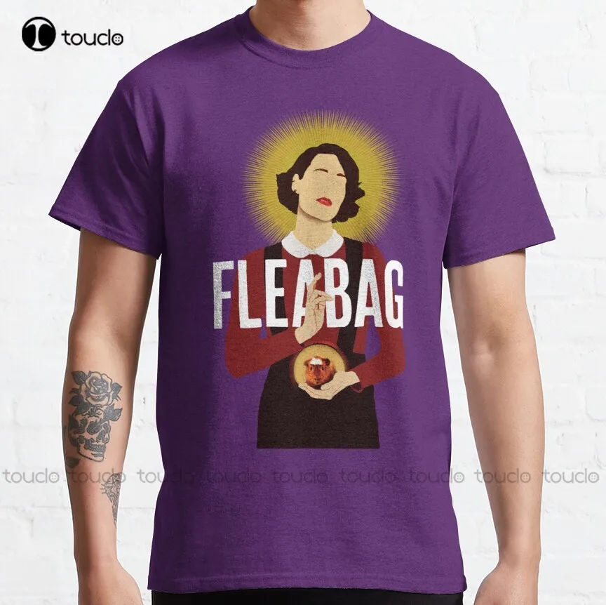 

Простая Классическая Мужская хлопковая футболка Fleabag с названием, хлопковые уличные простые винтажные повседневные футболки с вашим дизайном