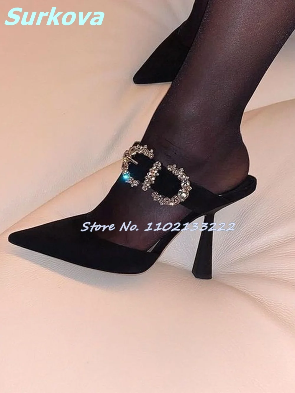 Black Slingbacks Sandals Rhinestone Pointy Toe Strange Style High Heels Stilettos Fashion Sexy Women Party Shoes Slip On Sandals
Black Slingbacks Sandals Rhinestone Pointy Toe Strange Style High Heels Stilettos Fashion Sexy Women Party Shoes Slip On Sandals