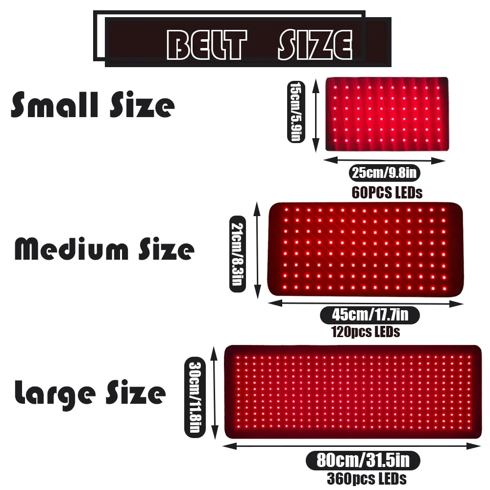 Infrared LED Red Light Therapy Belt for Body 850nm+660nm Light Wave Recovery Muscle Pain Wound Repair Relief Shoulder Wrap
Infrared LED Red Light Therapy Belt for Body 850nm+660nm Light Wave Recovery Muscle Pain Wound Repair Relief Shoulder Wrap