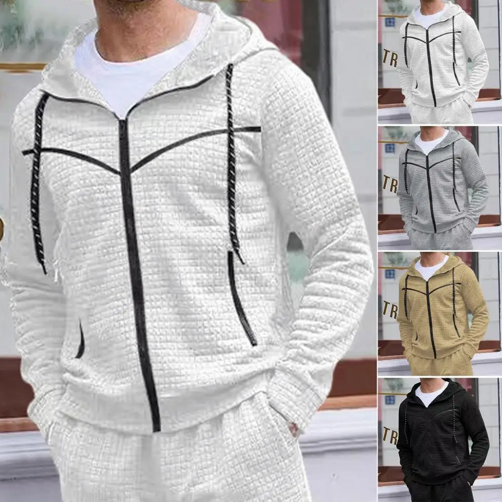 Men Waffle Texture Sport Coat Men's Autumn Winter Hooded Sweatshirt with Zipper Placket Waffle Texture Sport Coat Jogging Suit
Men Waffle Texture Sport Coat Men's Autumn Winter Hooded Sweatshirt with Zipper Placket Waffle Texture Sport Coat Jogging Suit