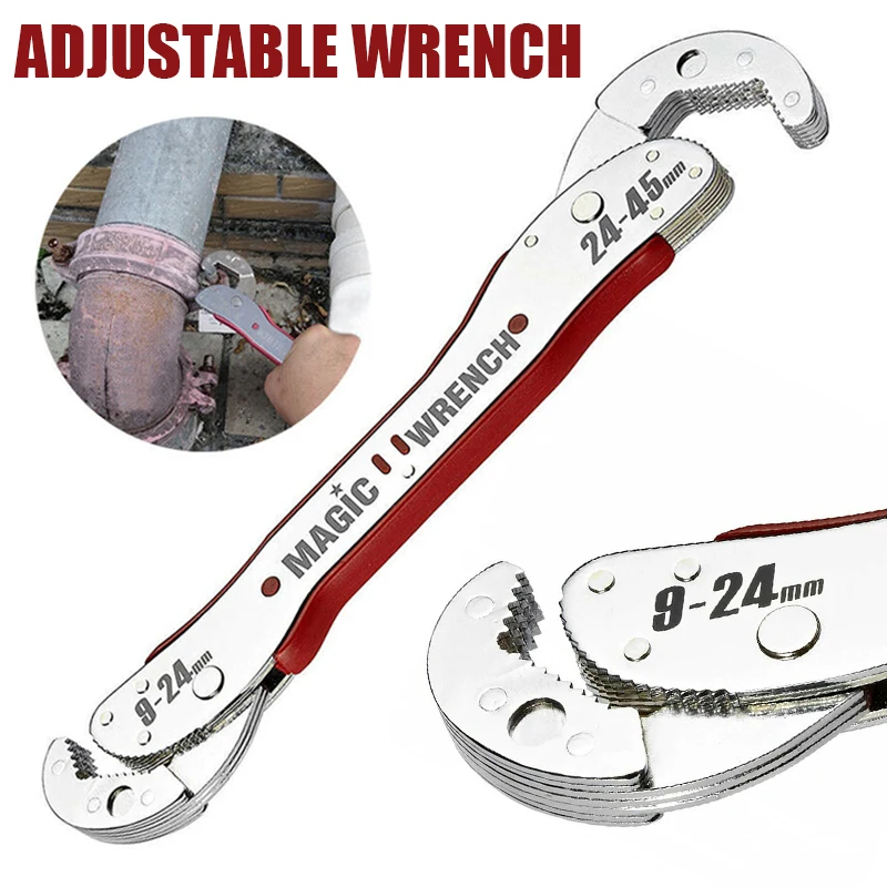 Universal 9-45mm Adjustable Wrench Spanner Quick Snap Grip Multifunction Bathroom Wrench Plumbing Repair Tools
Universal 9-45mm Adjustable Wrench Spanner Quick Snap Grip Multifunction Bathroom Wrench Plumbing Repair Tools