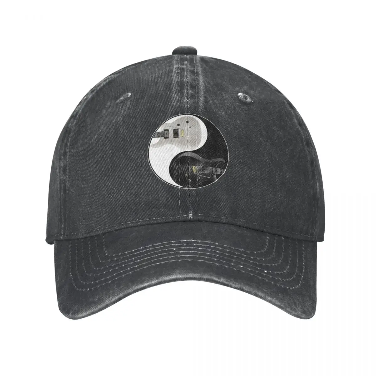 

Yin Yang Guitar Outfit Men Women Trucker Hat Funny Logo Distressed Denim Washed Caps Hat Vintage Outdoor Summer Headwear