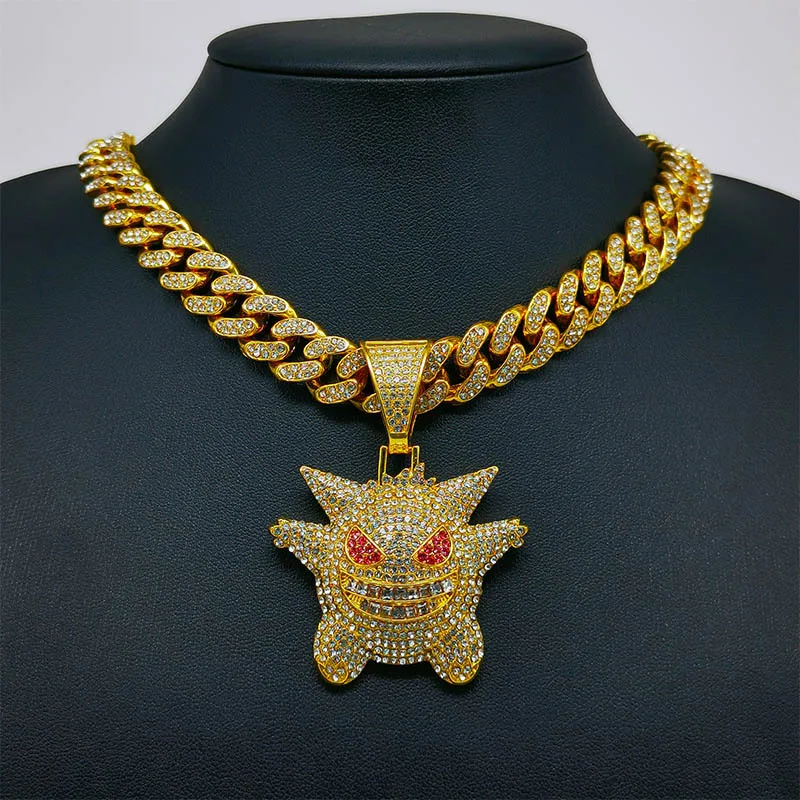 Pet Geng Elf Necklace Anime Diamond Monster Pendant Fashion Cuban Chain Men's Necklace Holiday Gifts
Pet Geng Elf Necklace Anime Diamond Monster Pendant Fashion Cuban Chain Men's Necklace Holiday Gifts