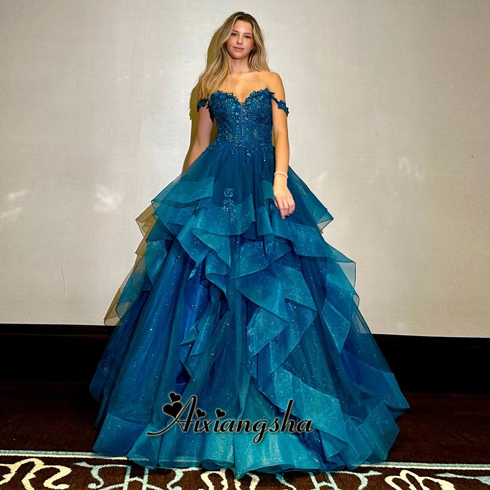 Aixiangsha Gorgeous Layered Prom Dresses for Women Rhinestones Off the Shoulder Ruffles Brush Train Vestidos De Gala Customised
Aixiangsha Gorgeous Layered Prom Dresses for Women Rhinestones Off the Shoulder Ruffles Brush Train Vestidos De Gala Customised