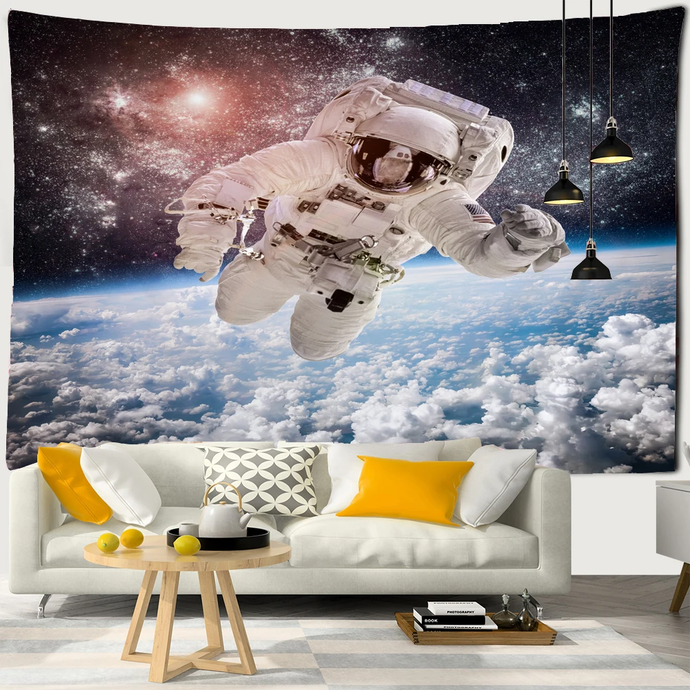 

3D Space Astronaut Large Wall Hanging Tapestry Celestial Tapiz Psychedelic Planet Galaxy Tapestries Hippie Room Wall Decoration