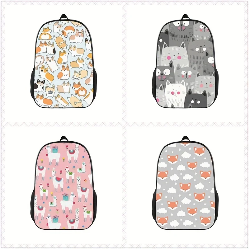1pc Cute Animal Print Backpack, Puppy Kitten Fox Alpaca Pattern Backpack, Lightweight Outdoor Backpack,Sports Backpack School Ba
1pc Cute Animal Print Backpack, Puppy Kitten Fox Alpaca Pattern Backpack, Lightweight Outdoor Backpack,Sports Backpack School Ba
