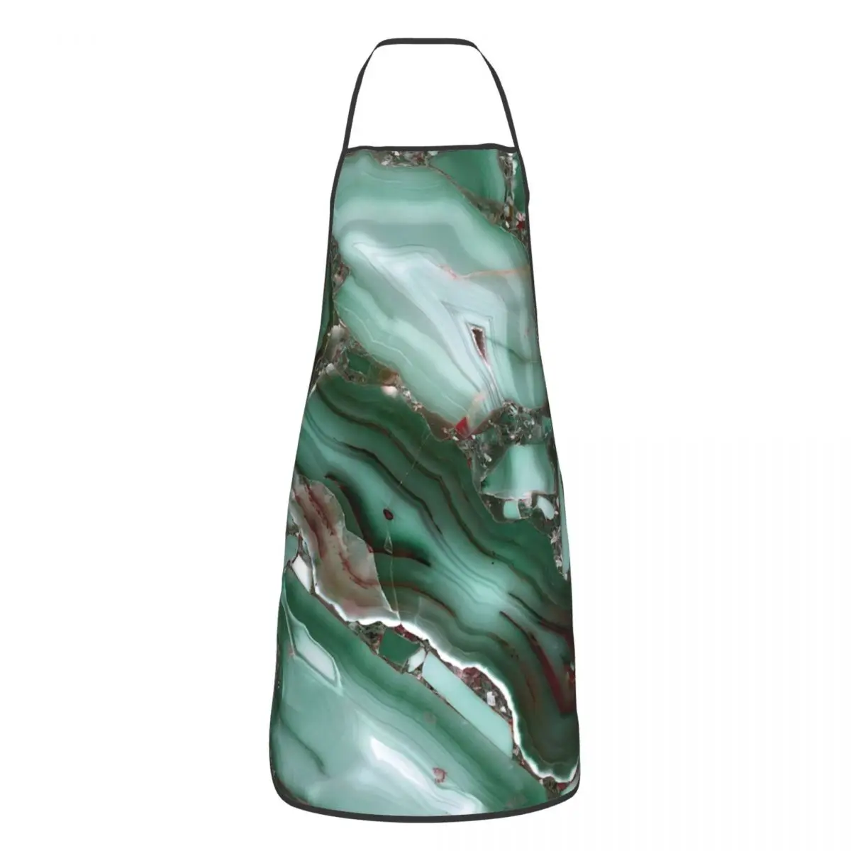 

Green Malachite Marble Texture Apron Men Women Adult Unisex Kitchen Chef Bib Tablier Cuisine Cooking Baking Gardening