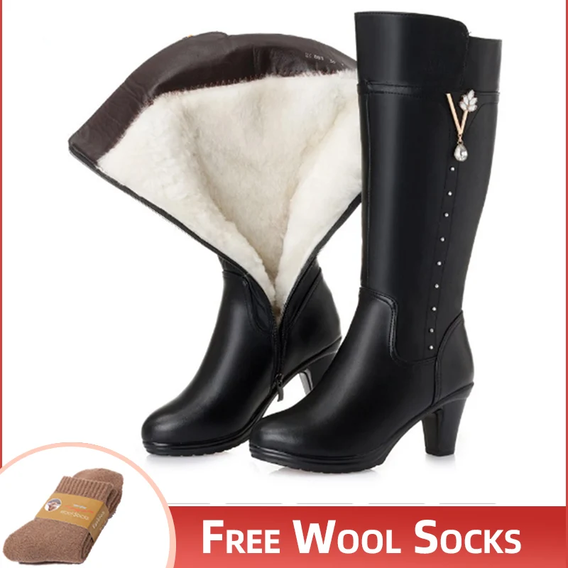 Winter Warm High-heeled Wool Boots Women Boots 2022 New Genuine Leather Female Boots Size 43 Women Trend Riding Boots Women
Winter Warm High-heeled Wool Boots Women Boots 2022 New Genuine Leather Female Boots Size 43 Women Trend Riding Boots Women