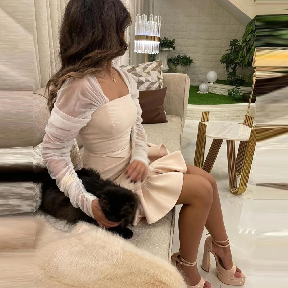 Qcenkern Square Neck Satin Short Evening Formal Saudi Arabia Pink Satin Ruffles Party Dresses Gowns Women Robes de Soirée 2023
Qcenkern Square Neck Satin Short Evening Formal Saudi Arabia Pink Satin Ruffles Party Dresses Gowns Women Robes de Soirée 2023