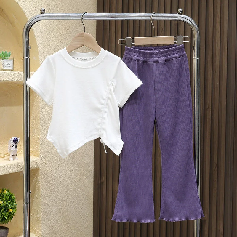 Retail 2023 New Baby Girls Summer Fashion Sets, White T-shirt + Pants 4-9 T
Retail 2023 New Baby Girls Summer Fashion Sets, White T-shirt + Pants 4-9 T