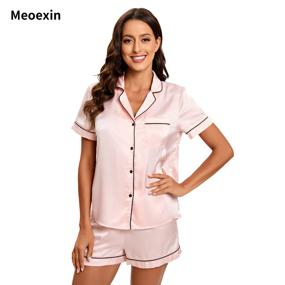 Spring / Summer New Fashion Satin Female Night Wear Home Clothing High-quality Pyjamas Pajama Sets 2 Pieces
Spring / Summer New Fashion Satin Female Night Wear Home Clothing High-quality Pyjamas Pajama Sets 2 Pieces