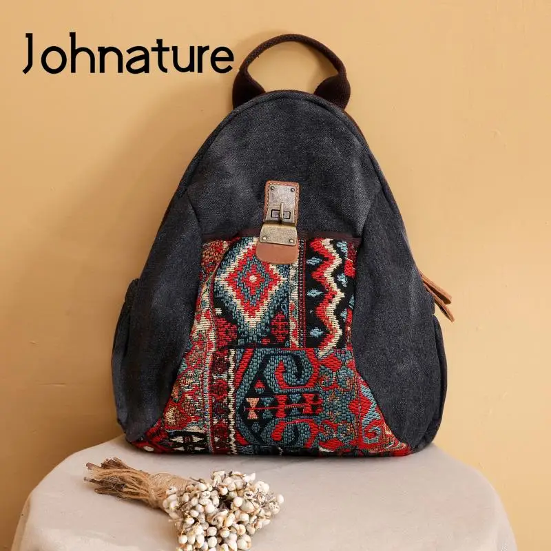 Женский вместительный рюкзак из денима Johnature, разноцветный вместительный рюкзак в этническом стиле с геометрической вышивкой, для путешествий, 2024
Женский вместительный рюкзак из денима Johnature, разноцветный вместительный рюкзак в этническом стиле с геометрической вышивкой, для путешествий, 2024