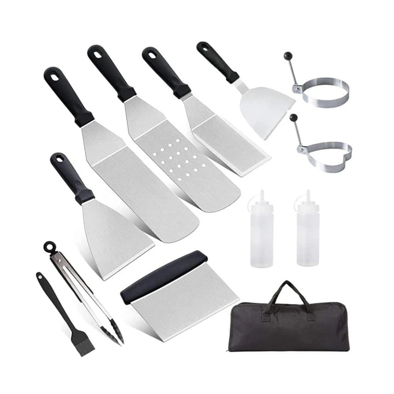 Griddle Accessories,12 Pcs Grill Tool For BBQ Cooking, Spatulas,Griddle Scrapers,Tong,Bottles,Egg Mold,For Yard Camping
Griddle Accessories,12 Pcs Grill Tool For BBQ Cooking, Spatulas,Griddle Scrapers,Tong,Bottles,Egg Mold,For Yard Camping