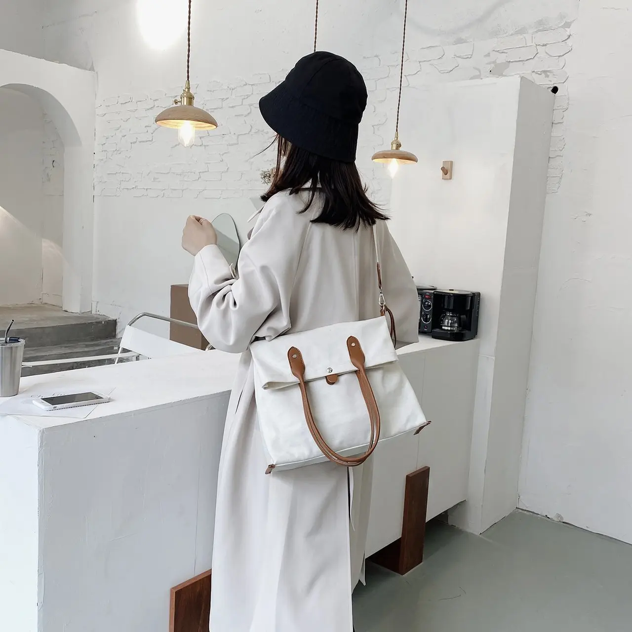 Canvas white tote handbag Lady Handbag Messenger Women Top-Handle Shoulder Patchwork Bags Solid Girl College Style
Canvas white tote handbag Lady Handbag Messenger Women Top-Handle Shoulder Patchwork Bags Solid Girl College Style