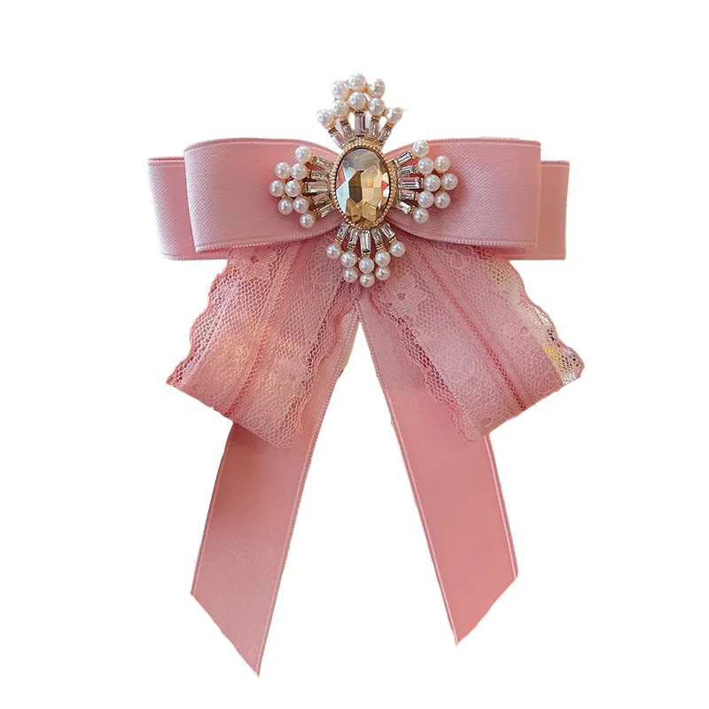 Bow Tie Brooch for Women's and Girls Korean Fashion Pink Pearl Crucifix Lace Ribbon Bowtie Womens White Shirts Collar Flowers
Bow Tie Brooch for Women's and Girls Korean Fashion Pink Pearl Crucifix Lace Ribbon Bowtie Womens White Shirts Collar Flowers