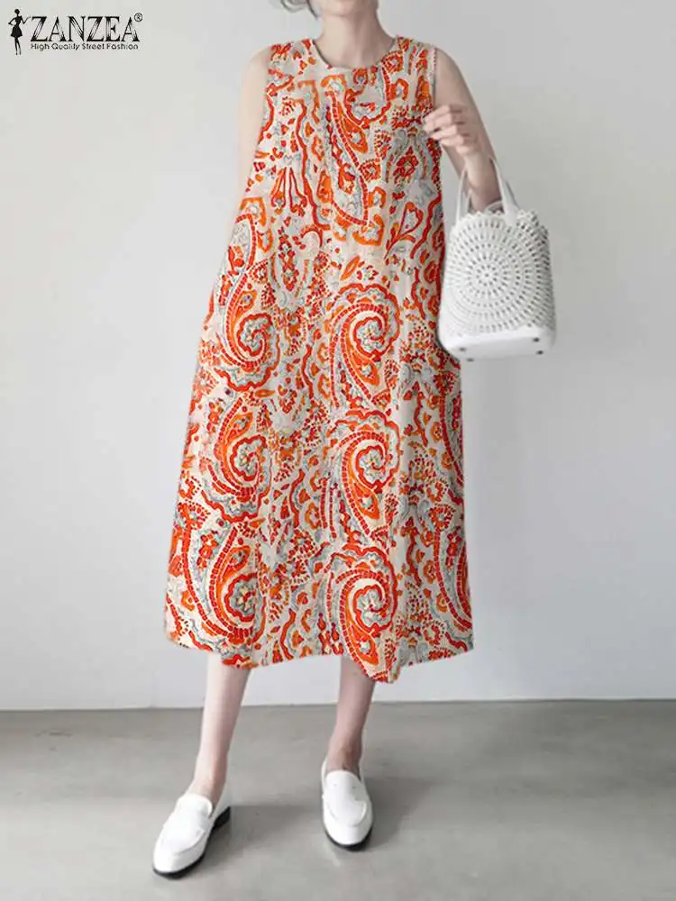 ZANZEA Sleeveless Holiday Robes Oversize Women Sundress Bohemian Round Neck Swing Vestidos 2023 Summer Retro Printed Midi Dress
ZANZEA Sleeveless Holiday Robes Oversize Women Sundress Bohemian Round Neck Swing Vestidos 2023 Summer Retro Printed Midi Dress