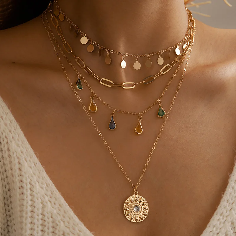 New Geometric Disc Tassel Necklace for Women Alloy Buckle Rhinestone Tassel Concave-convex Disc Pendant 4-layer Necklace
New Geometric Disc Tassel Necklace for Women Alloy Buckle Rhinestone Tassel Concave-convex Disc Pendant 4-layer Necklace