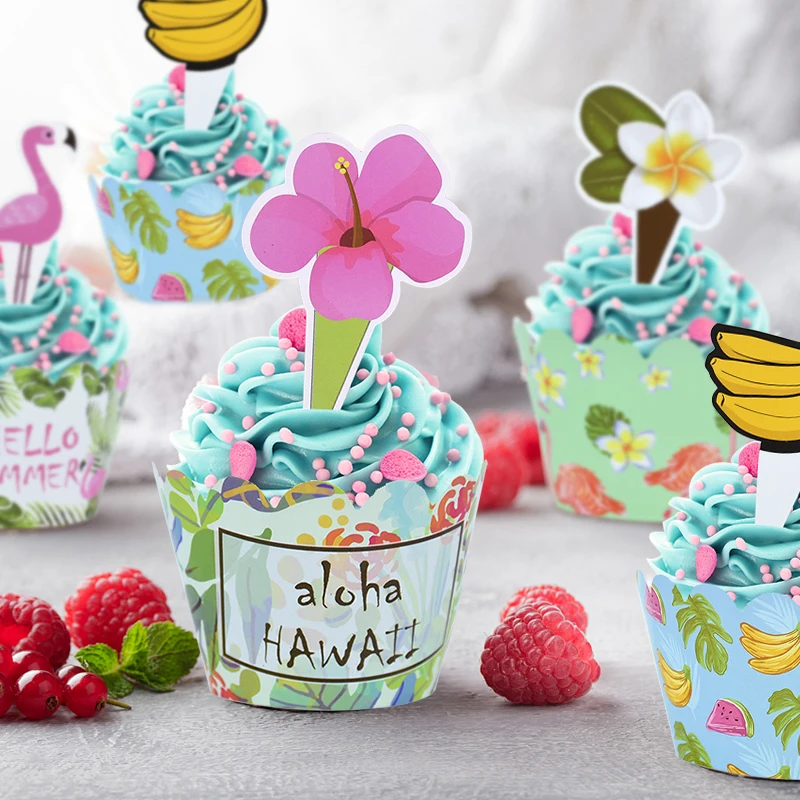 24pcs Tropic Flamingo Pineapple Cupcake Wrappers Summer Hawaii Cake Toppers for Hawaiian Beach Party Wedding Birthday Decoration
24pcs Tropic Flamingo Pineapple Cupcake Wrappers Summer Hawaii Cake Toppers for Hawaiian Beach Party Wedding Birthday Decoration