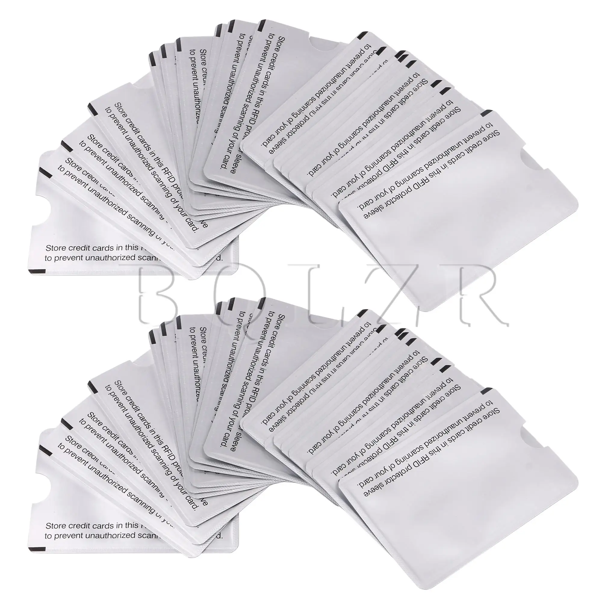 BQLZR 40Pcs RFID Passport Blocking Sleeves Silver 3.62x2.48" for Gift Cards
BQLZR 40Pcs RFID Passport Blocking Sleeves Silver 3.62x2.48" for Gift Cards