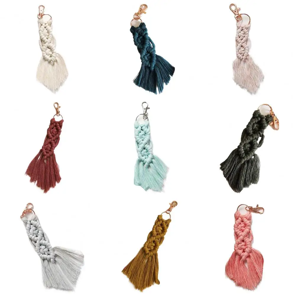 Boho Tassel Keychain - Hand-Woven Macrame with Vintage Metal Charm 22 Sd3a01341fddd407d8e1bcfd49e70a4cbi