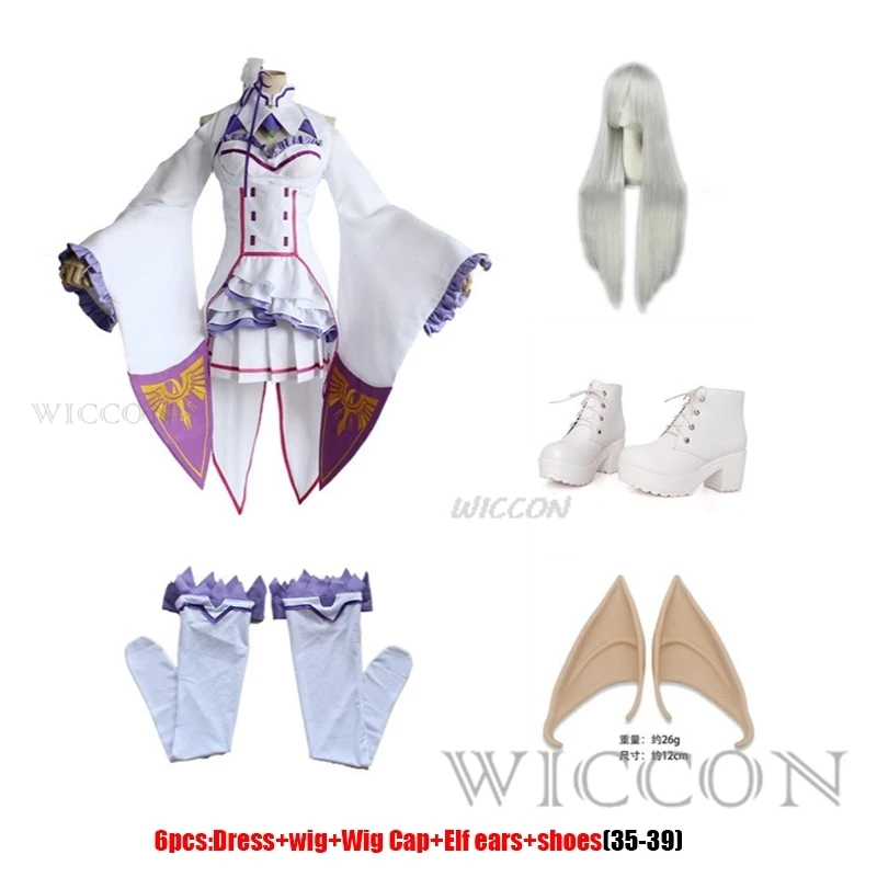 Anime Emilia Cosplay Rezero Costume shoes Cosplay Costume lolita cute Wig Women Dress Halloween Costumes for Women Elf ears
Anime Emilia Cosplay Rezero Costume shoes Cosplay Costume lolita cute Wig Women Dress Halloween Costumes for Women Elf ears