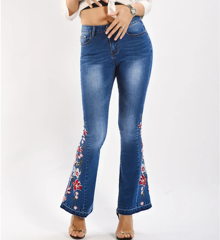 Casual Wide Leg Pants Vintage High Waist Slim Denim Pants Summer 2023 Boho Floral Embroidery Flare Jeans for Women
Casual Wide Leg Pants Vintage High Waist Slim Denim Pants Summer 2023 Boho Floral Embroidery Flare Jeans for Women