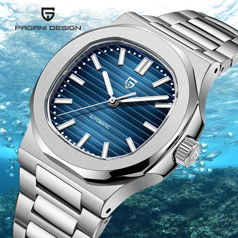 

PAGANI DESIGN Mens Watch Seagull ST6 Sapphire Mechanical Automatic Winding Watch Stainless Steel Luxury Clock Relogio Masculino