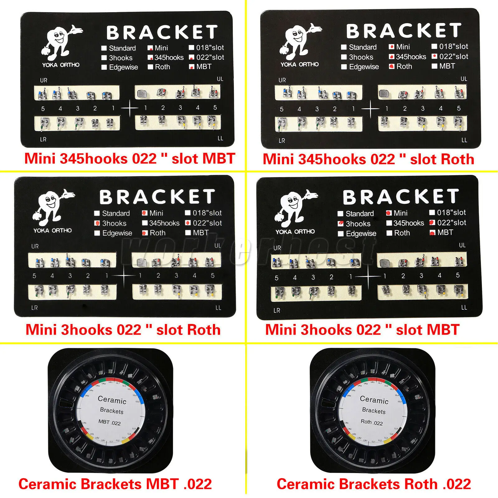 10 Packs/200PCS Dental Orthodontic (Ceramic) Bracket Braces Mini Roth/MBT 022 Slot 3/345Hook
10 Packs/200PCS Dental Orthodontic (Ceramic) Bracket Braces Mini Roth/MBT 022 Slot 3/345Hook