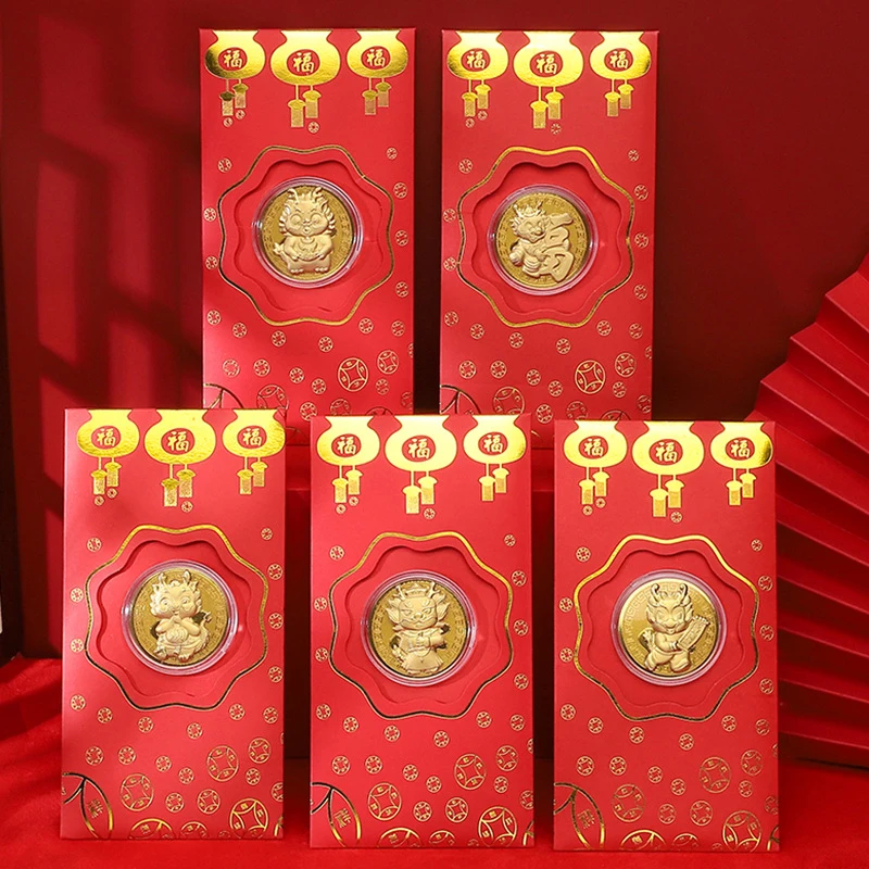 

Chinese New Year Red Envelopes 2024 Dragon Lucky Money Envelopes Red Packet With Gold Coin Hong Bao For Spring Festival Decor