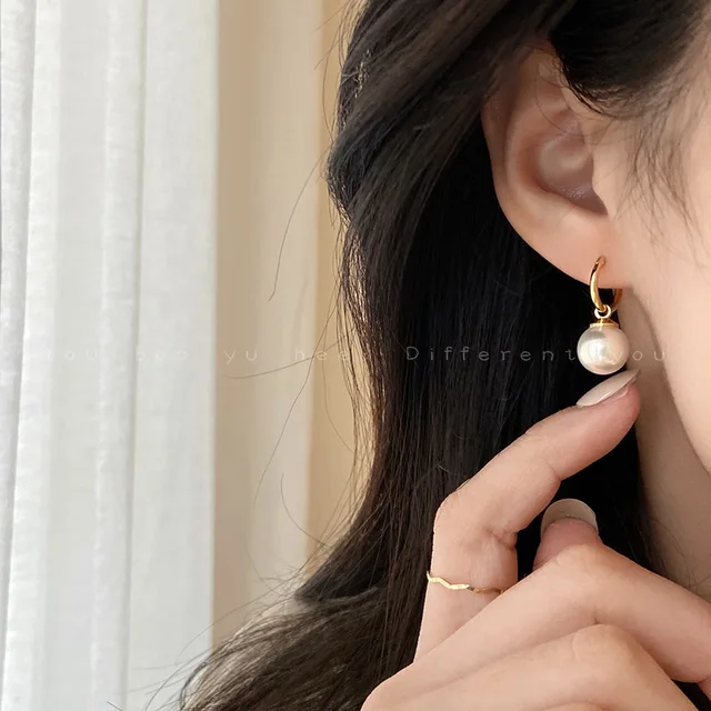 Boucles d'oreilles en perles d'eau douce naturelles pour femmes, boucles d'oreilles en argent regardé 2023, bijoux en perles véritables, cadeau de mariage, 925 2