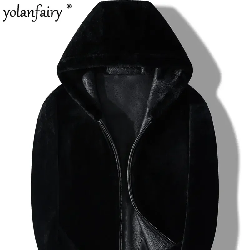 Original Real Fur Genuine Leather Jacket Men Natural Sheepskin Coat Hooded Real Lamb Fur Coat Double-faced Men's Winter Jacket F
Original Real Fur Genuine Leather Jacket Men Natural Sheepskin Coat Hooded Real Lamb Fur Coat Double-faced Men's Winter Jacket F