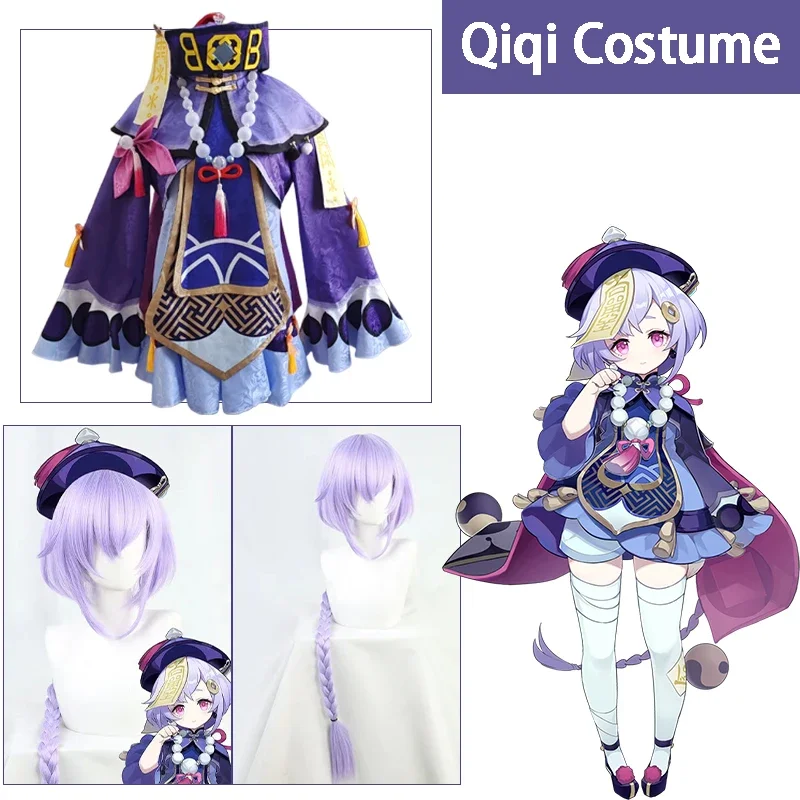 Anime Genshin Impact Qiqi Cosplay Costume Cute Zombie Girl Dress Full Uniform Wig Halloween Party Clothes
Anime Genshin Impact Qiqi Cosplay Costume Cute Zombie Girl Dress Full Uniform Wig Halloween Party Clothes