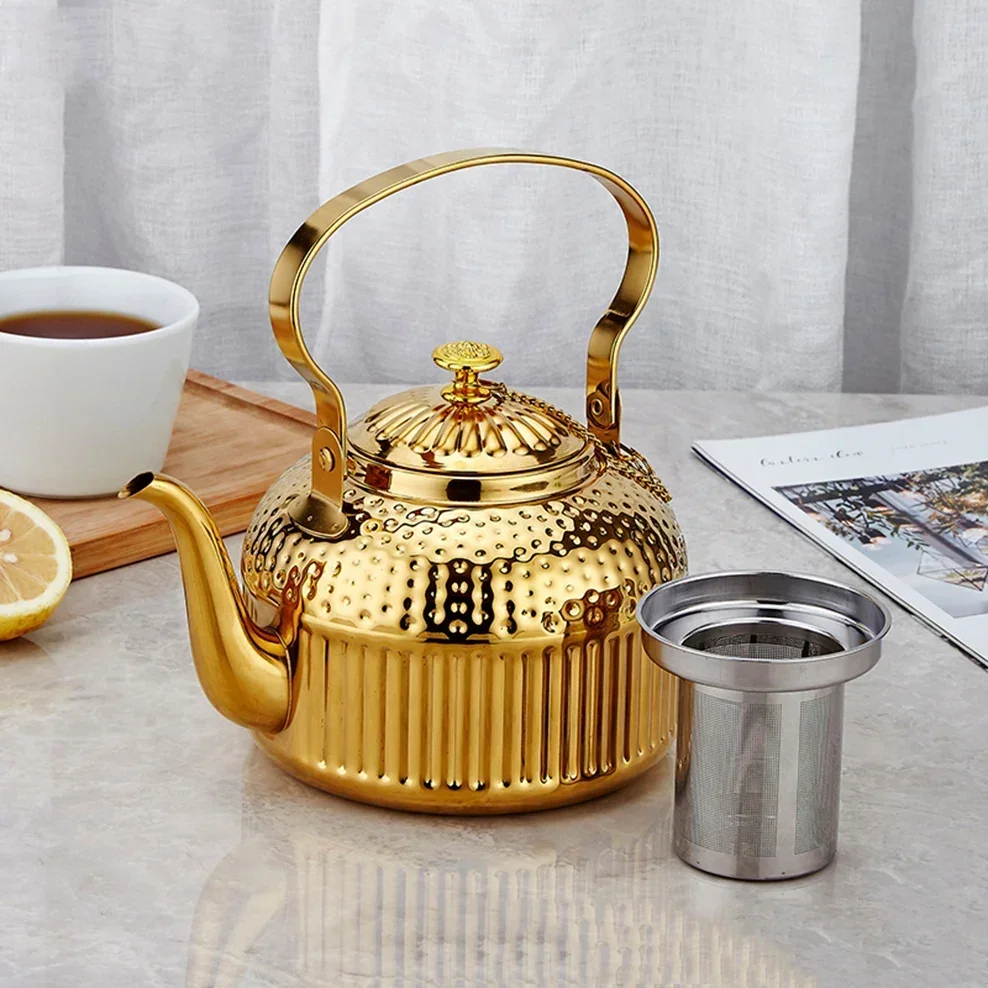 1.4L/1.8L Middle East Hammer Pattern Boiling Kettle Stainless Steel Teapot With Tea Strainer Restaurant Hotel Brewing Tea Pot
1.4L/1.8L Middle East Hammer Pattern Boiling Kettle Stainless Steel Teapot With Tea Strainer Restaurant Hotel Brewing Tea Pot