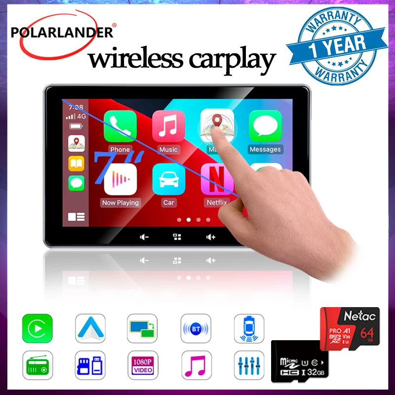 Portable Universal 7'' 2.5D IPS Touch Screen MirrorLink Car Radio Multimedia Bluetooth 5.0 Camera Android auto Wireless Carplay
Portable Universal 7'' 2.5D IPS Touch Screen MirrorLink Car Radio Multimedia Bluetooth 5.0 Camera Android auto Wireless Carplay