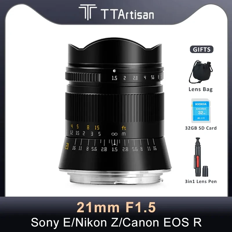 

TTArtisan 21mm F1.5 Full Frame Lens For Sony E Mount A5000 A6000 A73 A74 Nikon Z Z5 Z6 Z7 Canon RF R5 R6 Camera Lens Accessories