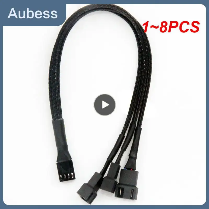 

1 ~ 8 шт. контактный кабель для вентилятора ШИМ от 1 до 2/3/4 вариантов разветвитель с черными рукавами 27 см Удлинительный кабель-коннектор Pwm удлинительные кабели