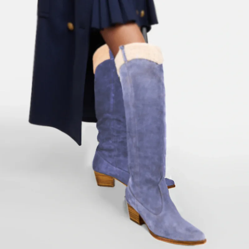 Pointed Toe Thick Heel Winter Knee-High Boots Slip-On Plus Size Women Botines Suede Colorblock Botas Femininas Women Shoes
Pointed Toe Thick Heel Winter Knee-High Boots Slip-On Plus Size Women Botines Suede Colorblock Botas Femininas Women Shoes