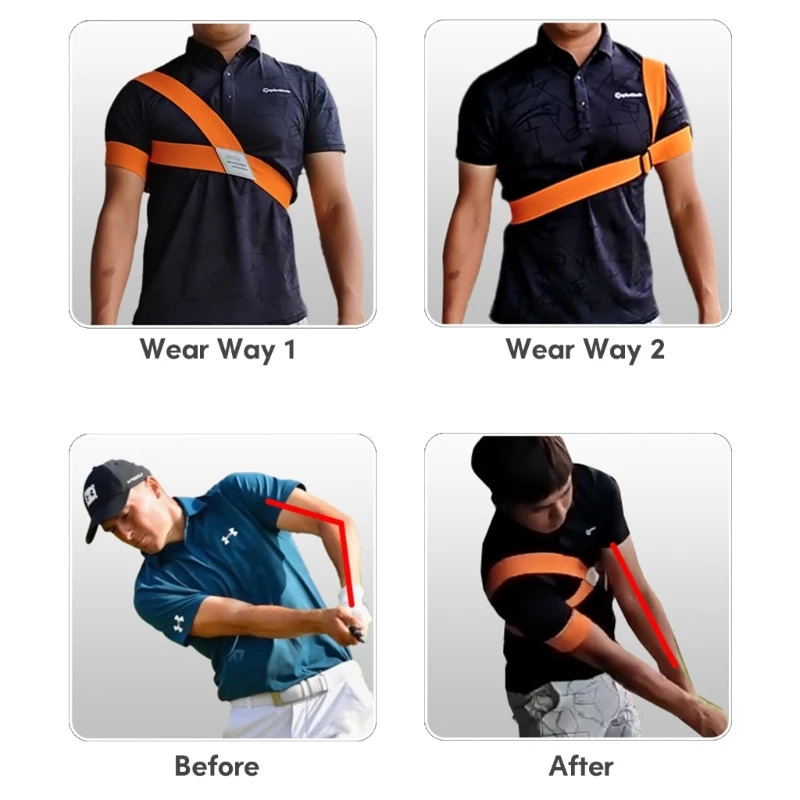

G92F Golf Wrist Brace Golf Training Swing Correction for Posture Golf Swing Correcting Band Adjustable Golf Swing Trainer Aid