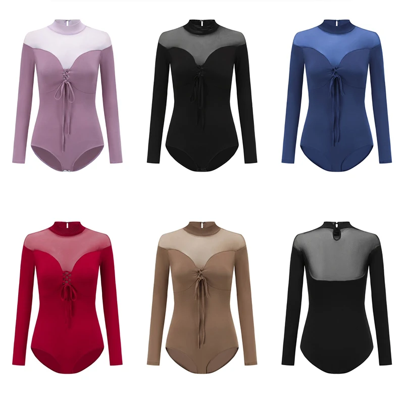 Multi-Colors Latin Dance Tops Mesh Long Sleeves Bodysuit High Collar Practice Clothes Rumba Samba Dance Training Wear DNV19017
Multi-Colors Latin Dance Tops Mesh Long Sleeves Bodysuit High Collar Practice Clothes Rumba Samba Dance Training Wear DNV19017