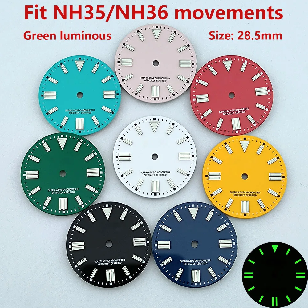 NH35 dial NH36 dial Watch dial S dial Green Luminous dial Suitable for NH35 NH36 movement watch accessories Watch repair tool
NH35 dial NH36 dial Watch dial S dial Green Luminous dial Suitable for NH35 NH36 movement watch accessories Watch repair tool