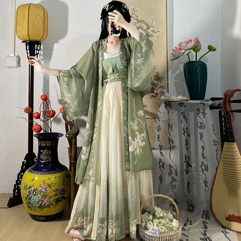 Summer Han Fu Chinese Traditional Hanfu Clothing Song Dynasty Three-piece Suit Traditional Clothing for Women Dres
Summer Han Fu Chinese Traditional Hanfu Clothing Song Dynasty Three-piece Suit Traditional Clothing for Women Dres