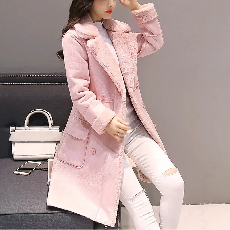 Winter Jackets Female Double Breasted Jacket Slim Solid Lapel Overcoat Women Warm Velvet Thicken Faux Suede Long Coats Parkas
Winter Jackets Female Double Breasted Jacket Slim Solid Lapel Overcoat Women Warm Velvet Thicken Faux Suede Long Coats Parkas